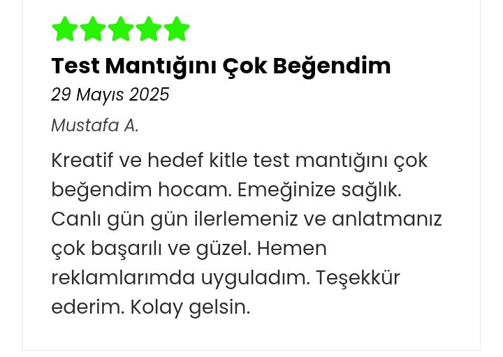 Doğrulanmış SatanReklamlar eğitim yorumu 6