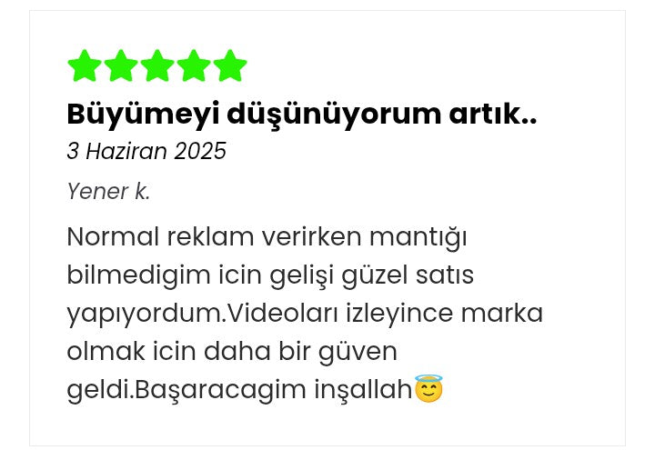 Doğrulanmış SatanReklamlar eğitim yorumu 7