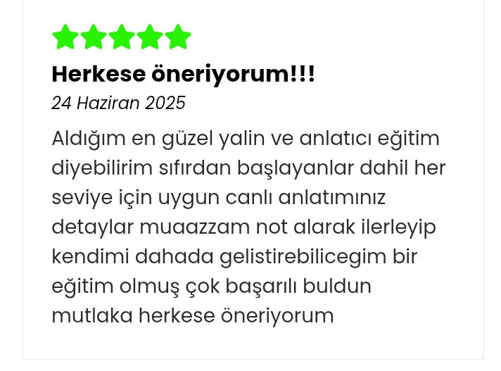 Doğrulanmış SatanReklamlar eğitim yorumu 9
