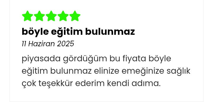 Doğrulanmış SatanReklamlar eğitim yorumu 12