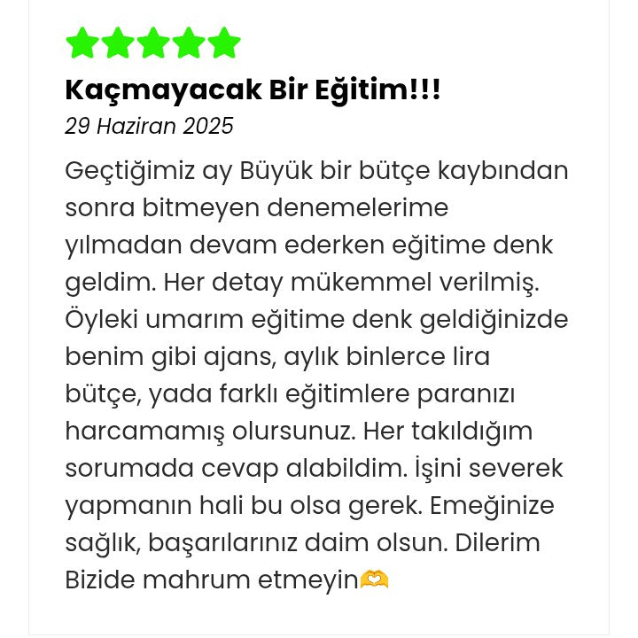 Doğrulanmış SatanReklamlar eğitim yorumu 14